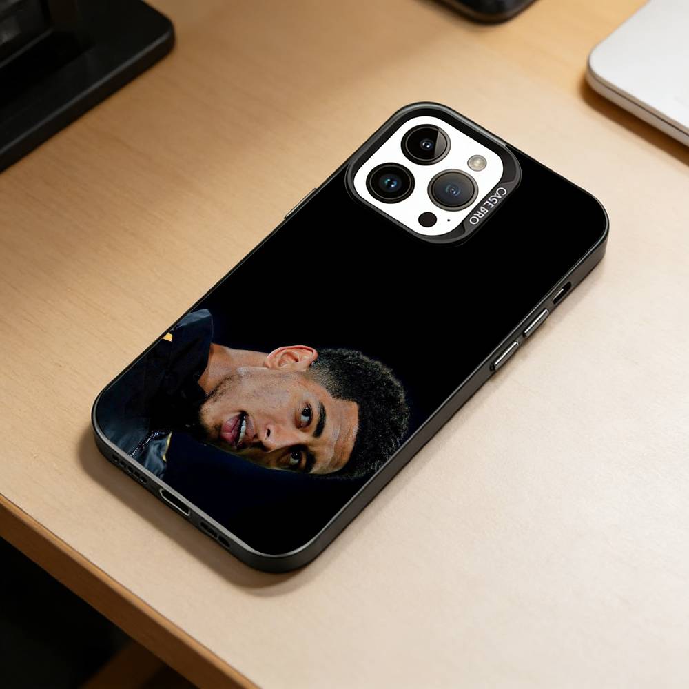 Чехол для телефона J-Jude J-Bellingham для iPhone 17,16,15,14,13,12,11 Plus,Pro Max,XS,Цветной Серебряный Покрытие Внутренняя Крышка