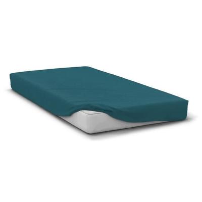 Drap Housse - - HP72117 - Microfibre 82 G - 180 X 200 Cm - Bonnet 30 Cm - Bleu Canard