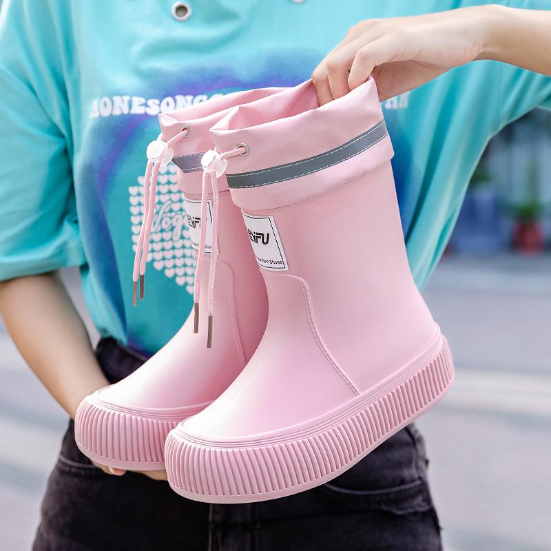 Модные женские водонепроницаемые резиновые сапоги 2024 года — нескользящие, удобные и прочные для кемпинга