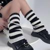 Женские трикотажные леггинсы в черно-белую полоску, модели весна-осень-зима, универсальная обувь, теплые носки, бахилы