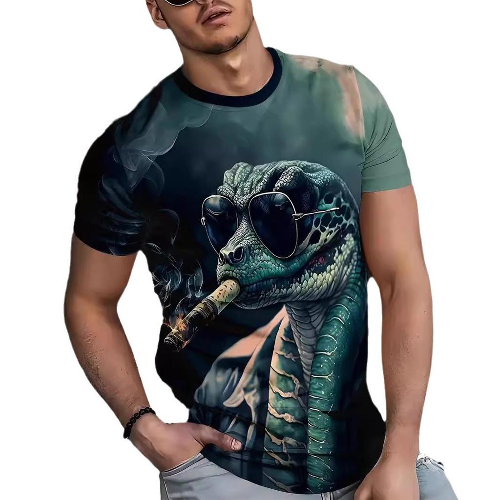 Летний топ с круглым вырезом и 3D-принтом, модные повседневные футболки с короткими рукавами для мужчин