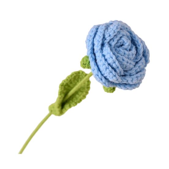 Имитация цветов Ручная работа Ароматизированный Вязаный Крючком Искусственный Цветок со Стальной Проволокой