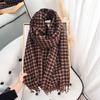 Autumn Retro Atmosphere Imitation Cashmere Fine Plaid Scarf Japanese and Korean Student Trend Classic Warm Outer Shawl