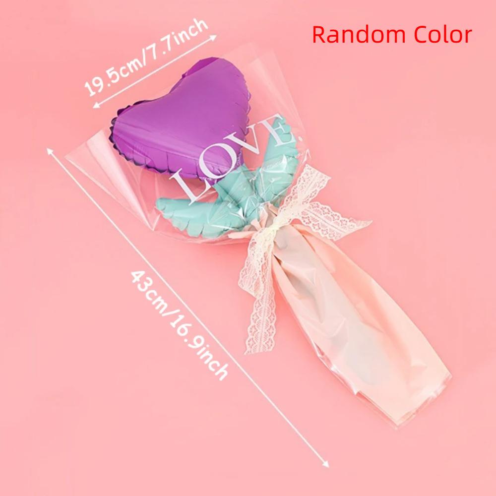 5/10Pcs Flower Shape Love Heart Balloons Aluminum Foil Balloon Bouquet  Mother's Day