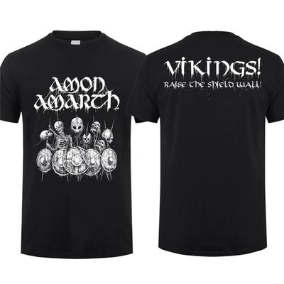Модная футболка 2023 года, унисекс, двусторонняя футболка Amon Shieldwall, черная, от Amarth, футболка большого размера, молодежная тканевая футболка с рисунком, уличная одежда, S-3XL