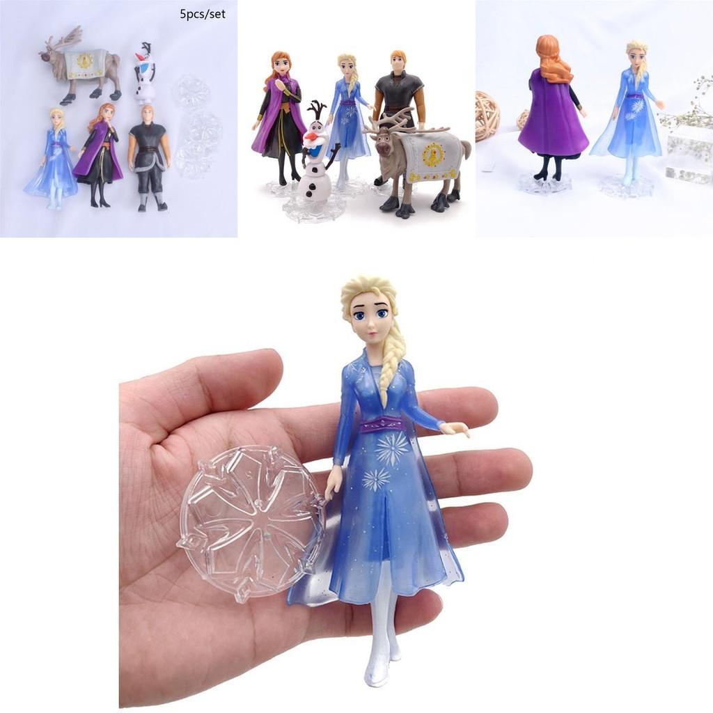 Delightful 5pcs Snow Queen Anna Elsa Frozen 2 Olaf Sven Kristoff Doll Figures For Kids