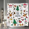 Рождественская шторка для душа Дед Мороз Снеговик Лось Мультяшная Рождественская елка Зима Дом Полиэстеровая ткань Декор для ванной комнаты Шторы