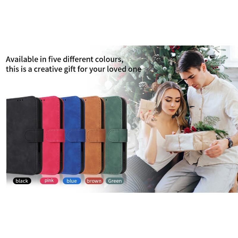 Цветной Кожаный Однотонный Чехол-книжка для Мобильного Телефона с Отделениями для Карт для Zte Blade A75 5g