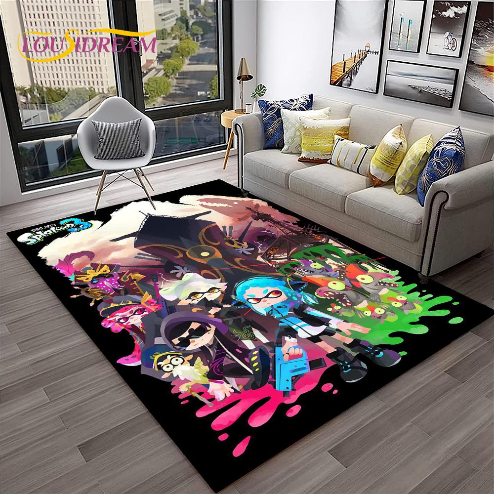 Мультфильм ПК геймер 3D игры Splatoon ковер ковер для дома гостиная спальня диван коврик декор, детский коврик нескользящий напольный коврик