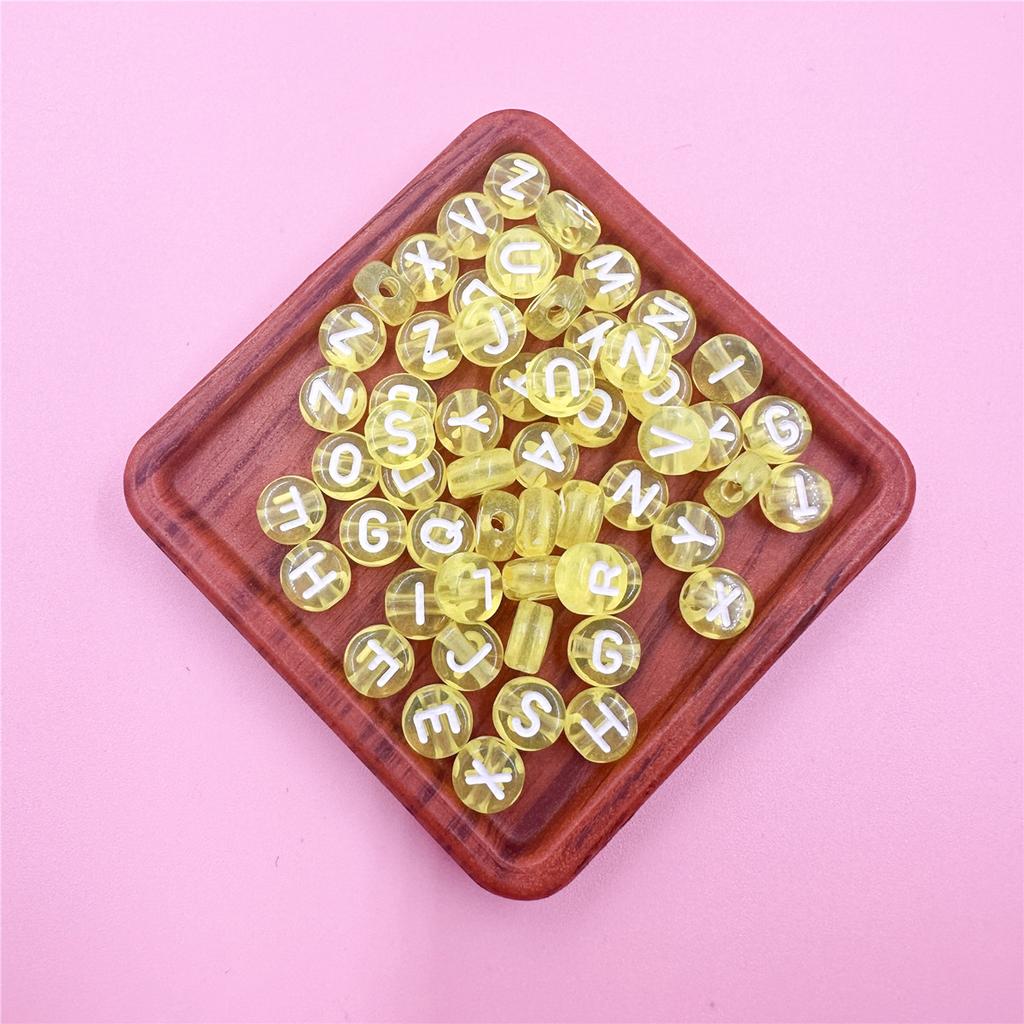 100Pcs 7mm DIY Crafts Transparent Letter For Jewelry Making Loose Beads Necklace Bracelet Pendant Wholesale