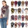 Women's Autumn Winter Warm Triangle Scarf Front Open Shawl Fashion Plaid Pashmina
