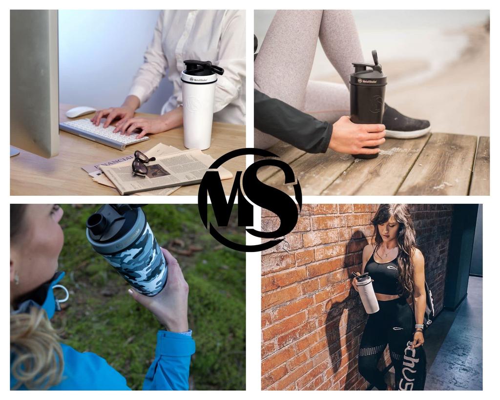 900ml Metal Shake Water Bottle Protein Shaker Tumbler 24 Hours Cold Retention 6 Hours Warm Double Lock Shaker [Metal Shake]