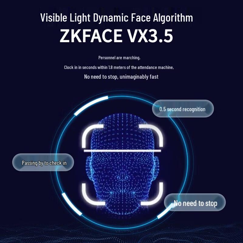 ZKTECO JDF200plus Динамический терминал учета рабочего времени по лицу и отпечатку пальца, вилка CN (адаптер в комплекте)