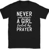 Never Underestimate A Girl Fueled By Prayer T-Shirt Christian Bible Jesus Tee