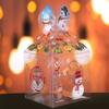 10PCS PVC Transparent Candy Box Christmas Decoration Gift Box and Packaging Santa Claus Snowman Elk Reindeer Candy Apple Boxes