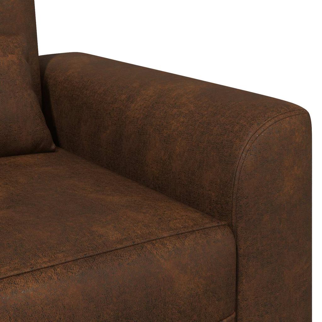 Armchair Brown Faux Suede