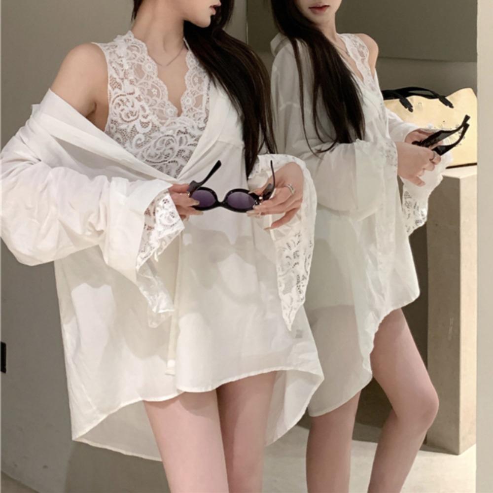 See Through Sweet Floral Camisole Thin Lace Sleeveless Crop Tops Lace Transparent Vest  Women