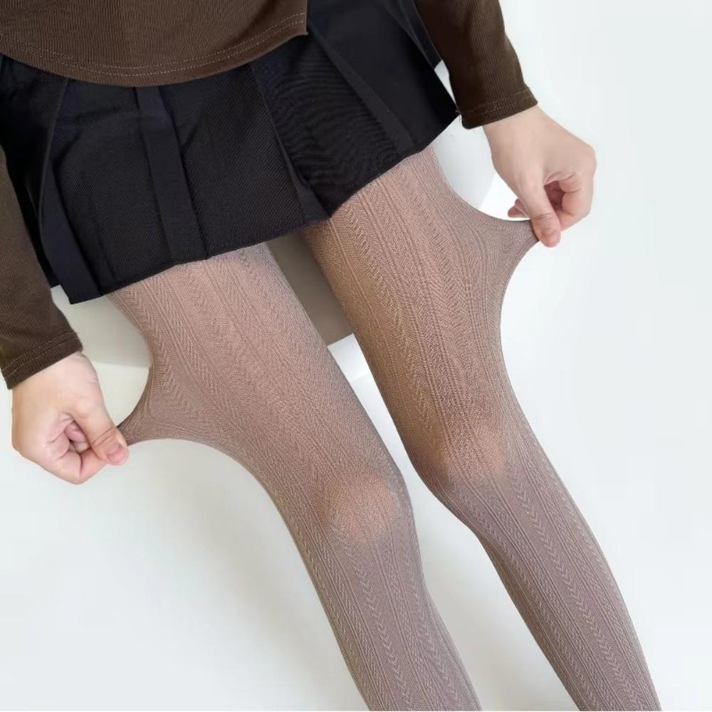 Vertical Stripes Women Tights Slim Tight Pantyhose Retro Female Hosiery Autumn Winter