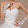 Свадебные белые перчатки вышивка бисером короткие перчатки для невесты KTY