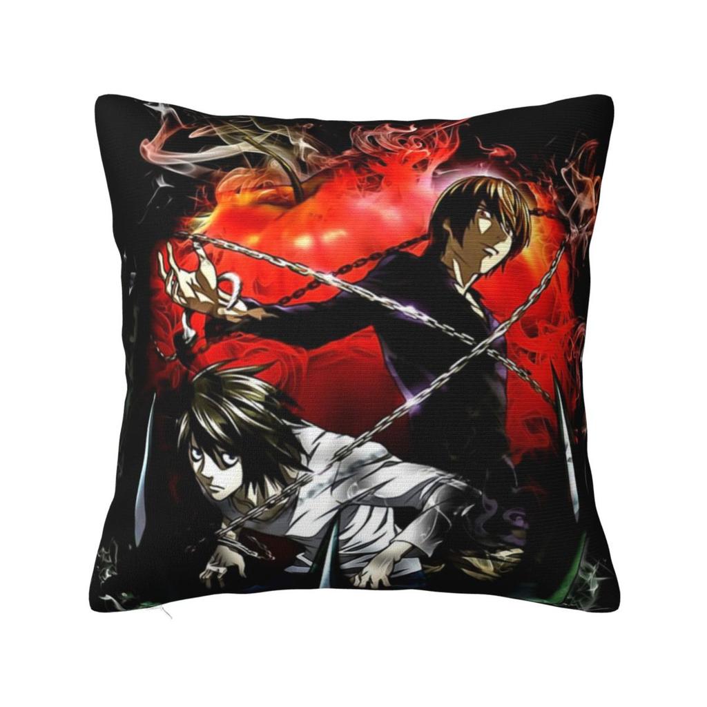 Anime Death Note Light Yagami Square Pillow Case Shinigami Cushion Covers Awesome Zippered Decor Pillowcase For Home 18"X18"