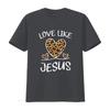 Faith Bible Blessed Christian Cheeta Leopard Love Like Jesus T Shirt Vintage Washed Homme Graphic Fashion Casual Stretched