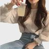 Korean Sweet Style Lace Lantern Sleeve Top for Women