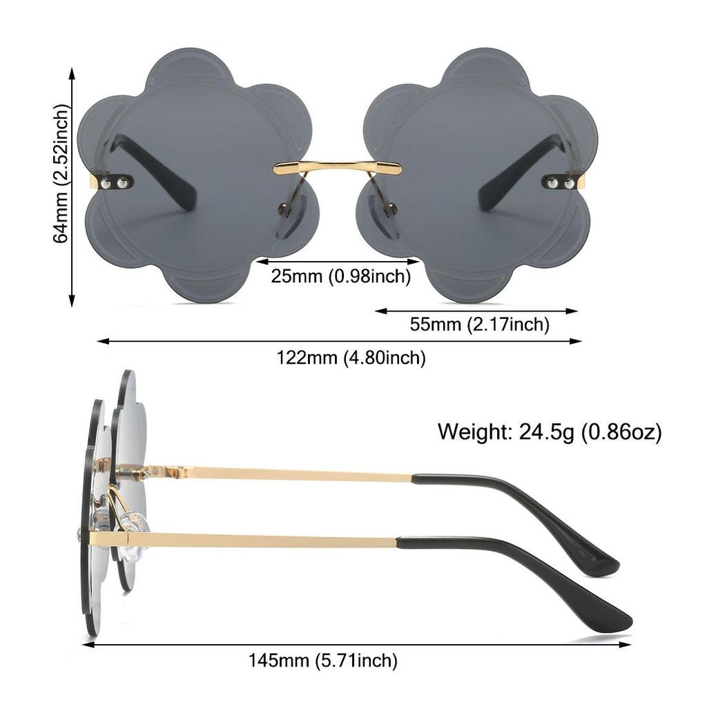 Party Favor Rimless Snowflakes Shades Photo Glasses Fashion Sun Glasses Flower Lens Sunglasses