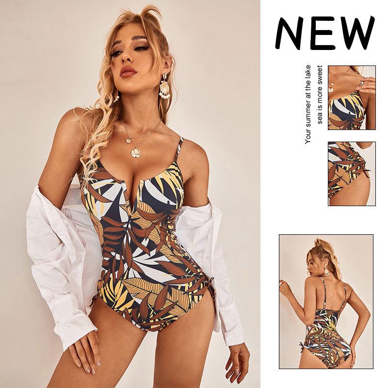 Сексуальный женский цельный купальник, женский купальник с эффектом пуш-ап, купальный костюм с цветочным принтом, купальный костюм, монокини, купальники