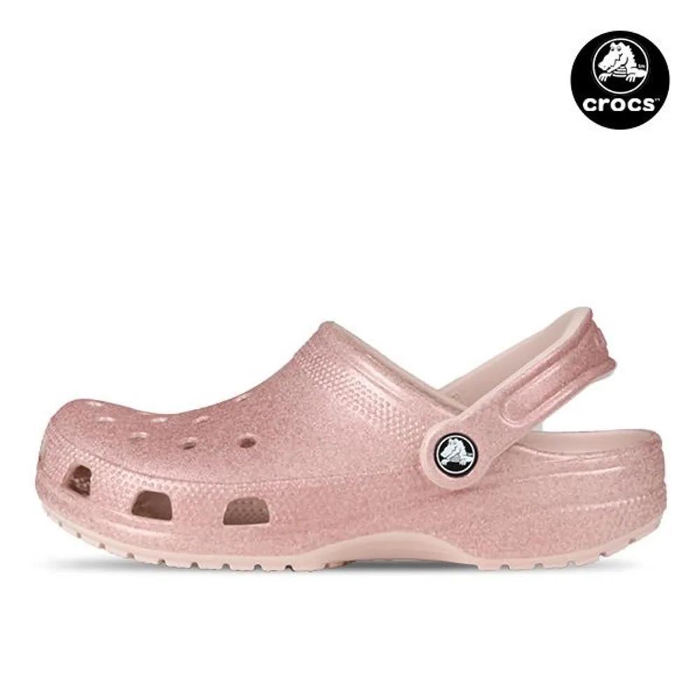 Crocs Kids Classic Glitter Clogs K Kids Junior Sandals Slippers Quartz 206993-6WV