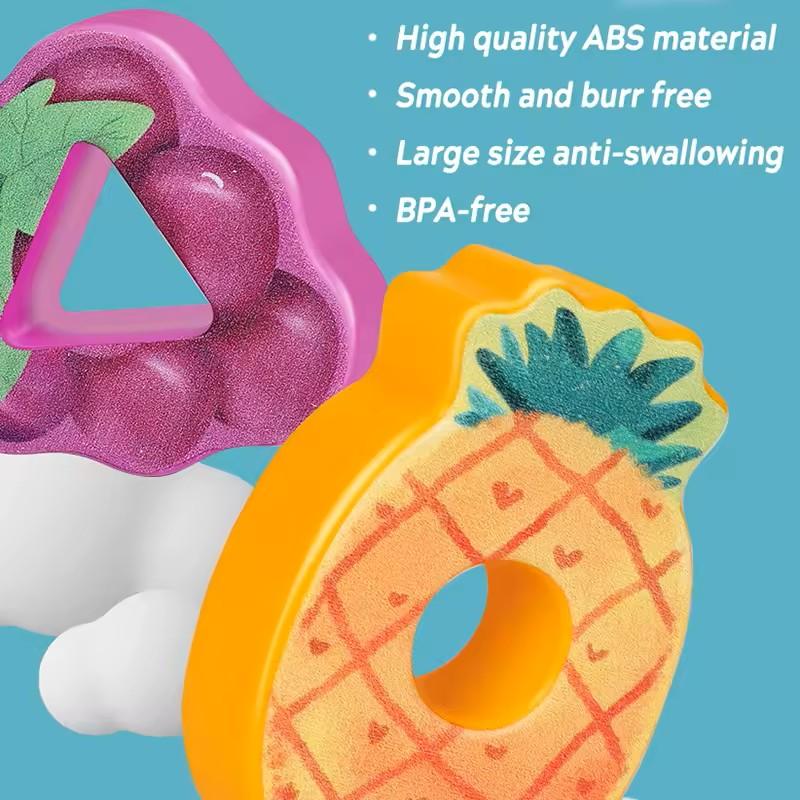 Монтессори Игрушки для нанизывания для малышей, Изучение распознавания изображений фруктов, Классификация и складывание, Игрушки для развития мелкой моторики