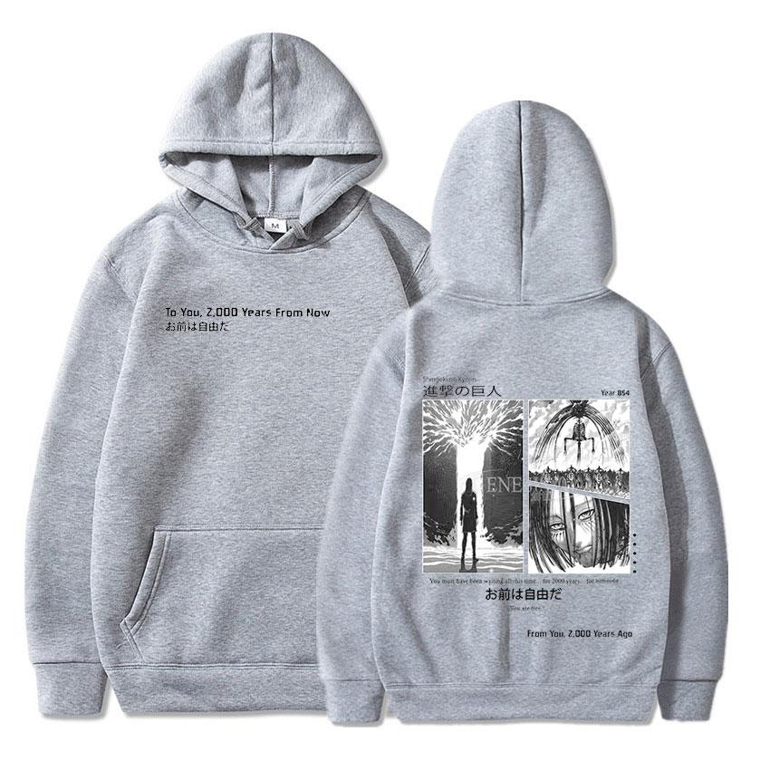 Толстовка с капюшоном в стиле аниме AOT «Атака Титанов» Shingeki No Kyojin Season 4 Final Rumbling Eren Yaeger, толстовки с капюшоном и принтом, уличная одежда