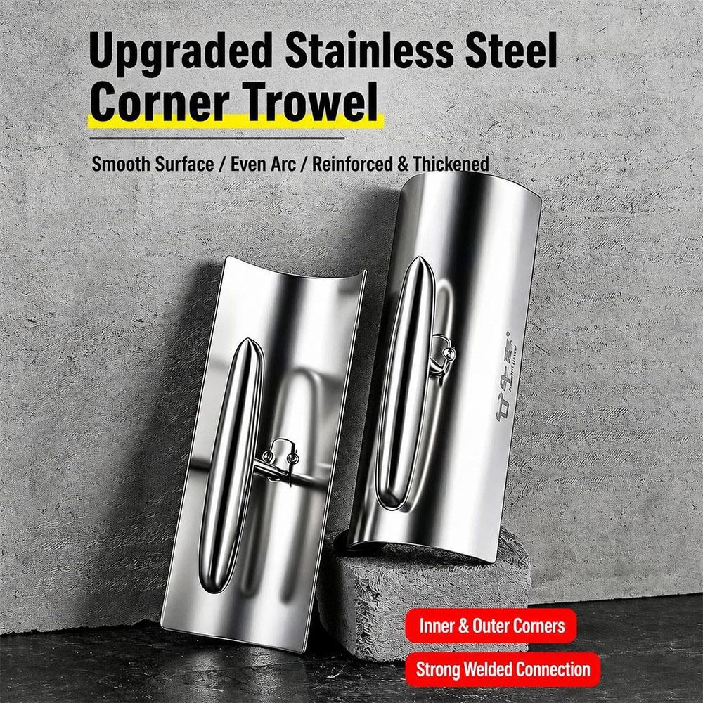 Stainless Steel Corner Scraper Silver Putty Scraper New Corner Trowel Drywall Finishing
