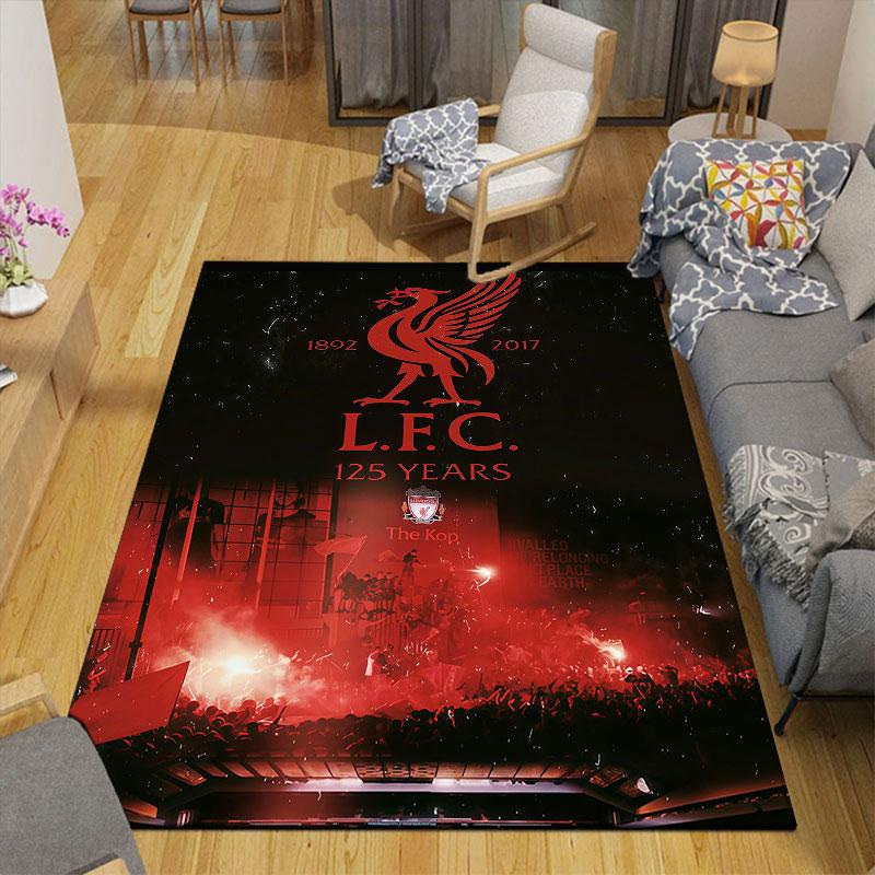 Ковер с принтом из фланели Liverpool, Декор для дивана в гостиной и спальне, Нескользящий игровой фланелевый коврик для игровой комнаты