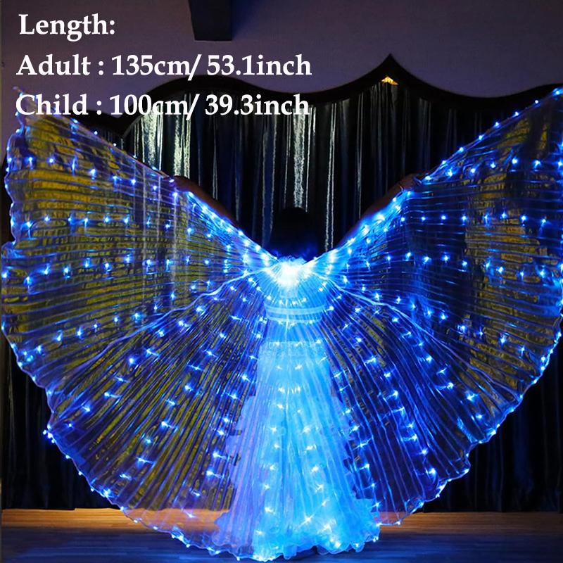 LED Luminous Belly Dance Wings Cloak Stage Performance Supplies Glowing Butterfly Fairy Wing Props