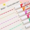 Curve Line Double Head Flower-shaped Curve Highlighter Pen Integrated Markers Pen Multiple Shapes