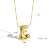 Chubby 26-Letter Balloon Pendant Necklace, Gold-Plated Stainless Steel