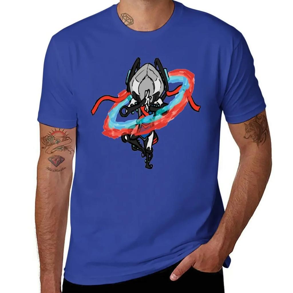 Футболка Nezha Warframe Vintage Oversize Anime Slim Fit Футболки для мужчин с коротким рукавом Vintage Mens Oversize Топы Футболки Одежда