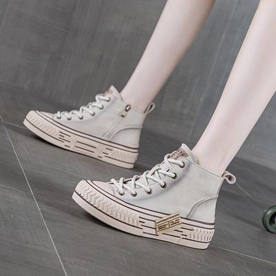 Женские кеды на высокой подошве из первого слоя коровьей кожи, весенние новые кожаные на толстой подошве, универсальные на плоской подошве, повседневные, удобная мягкая подошва