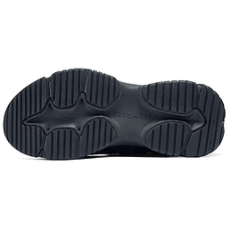 Skechers Уличные Лунные Туфли Удобные Универсальные Низкие Папины Кроссовки Мужские Кроссовки Черный Серый 183197-BKGY