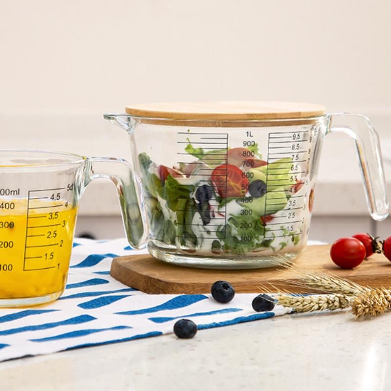 Крупнокалиберная чашка для молока, утолщенная, из боросиликатного стекла, мерные стаканы большой емкости для выпечки, кухонные принадлежности