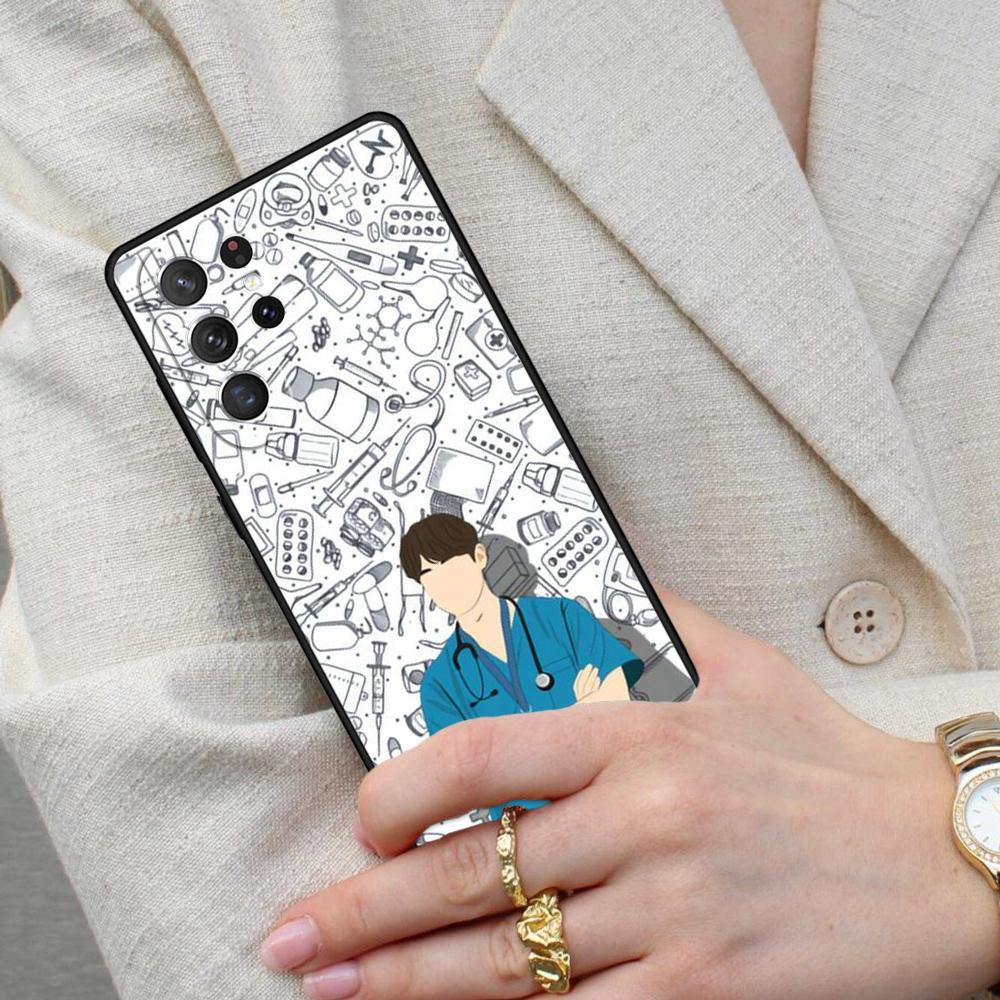 Cartoon Medicine Doctor Nurse Bumper Cell Phone Case for Samsung Galaxy S26 Ultra S25 S24 S23 S22 S21 S20 Note10 Cover
