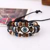 Kirykle Boho Gypsy Hippie Design Leather Rope Eye Bracelet Multilayer Leather Bisplatter Unisex Adjustable Jewelry