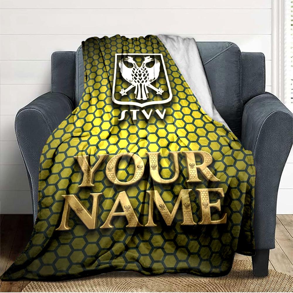 Name Custom Sint-Truidense VV Print Flannel Blanket High Quality Warm Comfortable Cover for All Seasons Perfect for Gifts Home Decor