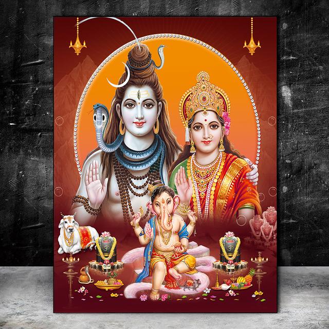 Религия Индия Золото Храм Ганеши Холст Картина Слон Бог Плакат Печать Настенная Картина для Гостиной Настенный Декор Куадрос