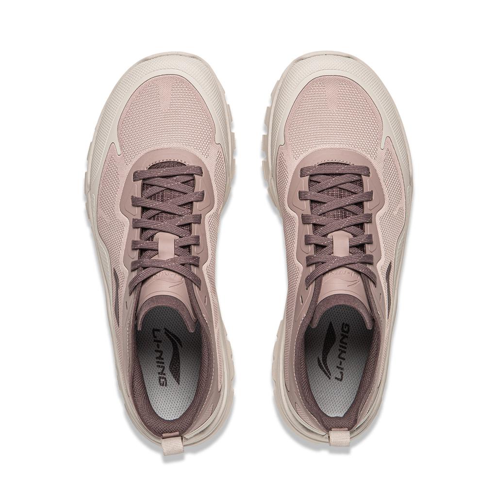 Li Ning Sandstone Спортивные Удобные Амортизирующие Износостойкие Низкие Повседневные Кроссовки Женские повседневные кроссовки Серый Розовый AGCW114-4