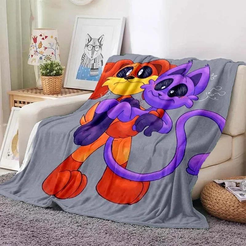 3D-печатное детское одеяло CATNAP DOGDAY с изображением мультяшных улыбающихся зверьков, малышей, супермягкий теплый ковер для спальни, гостиной, дивана, кровати, автомобиля
