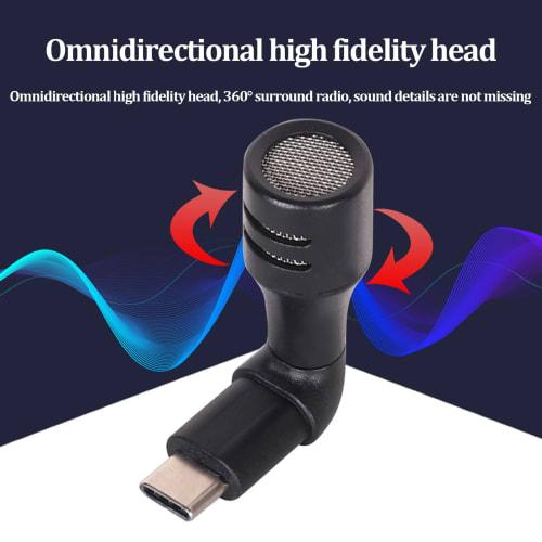Vbestlife Android Type-C Microphone, High Sensitivity Smartphone Video Mini Omnidirectional Microphone with 90 Degree Angle Plug