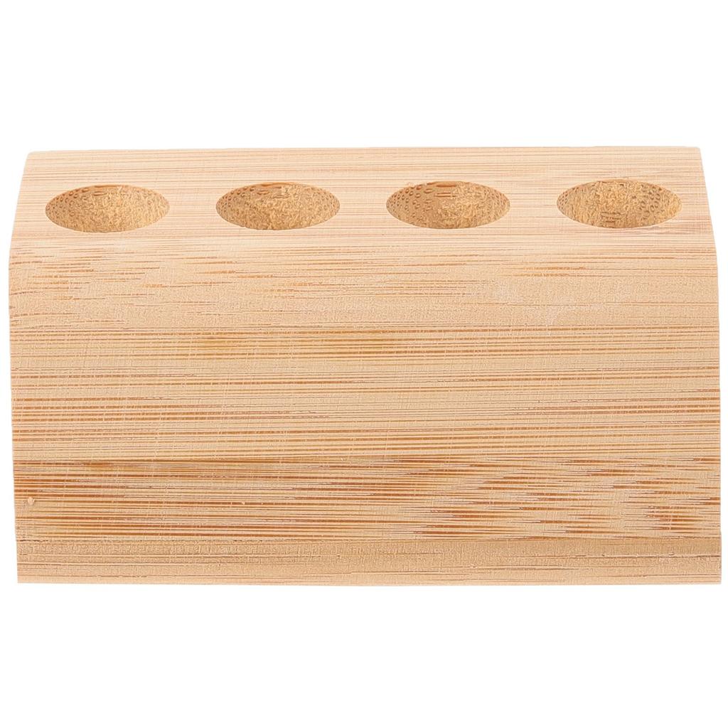 Бамбуковый держатель для зубных щеток с 4 отверстиями, безопасное хранение материалов, стойка для ванной комнаты, офисный стол, дорожная ручка, карандаш, держатель для кистей для макияжа