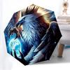 1pc Eagle Fantasy Artwork Fashionable Automatic Opening/Closing Folding Umbrella with 8 Iron Bones, Plastic Handle yy251015010