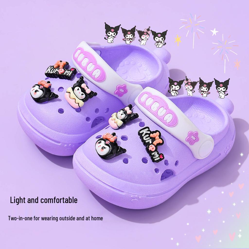 Детские кроксы своими руками с мультяшным дизайном для девочек, летние тапочки для малышей, мисок с защитой от столкновений, возраст 1-3 года
